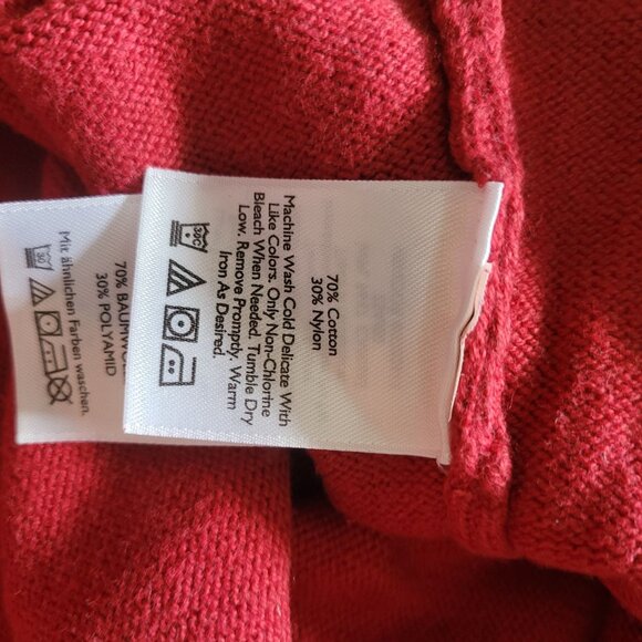 Eddie Bauer Women's Red Knit Sweater Size L Soft Cotton Blend Long Sleeves Class - Picture 6 of 7